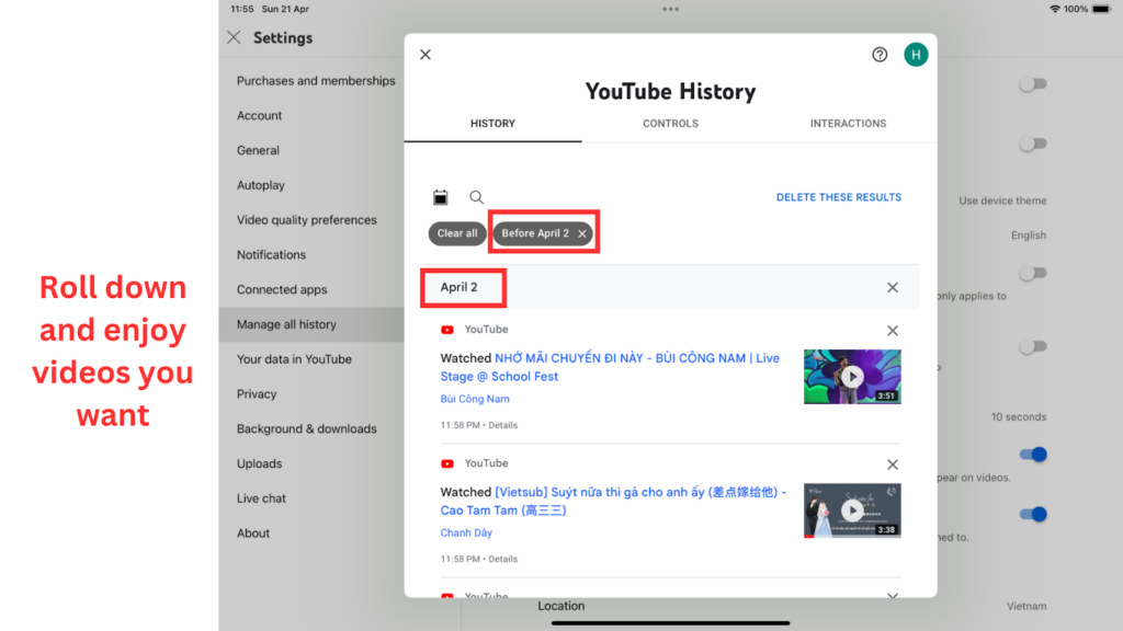 Filter Watch History by Date Youtube: On Youtube Mobile App 8