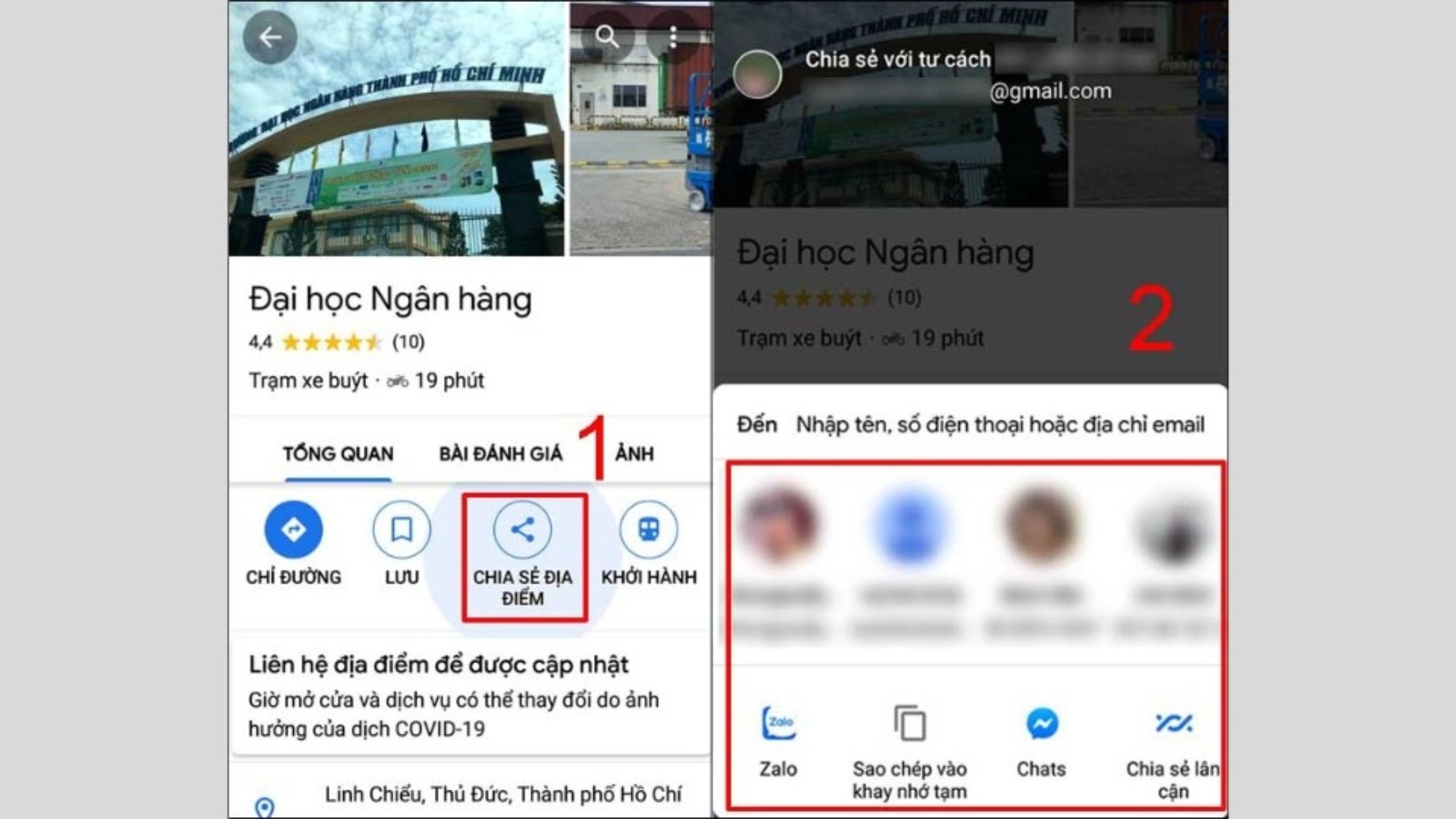 Cách gửi định vị bằng ứng dụng Google Maps 