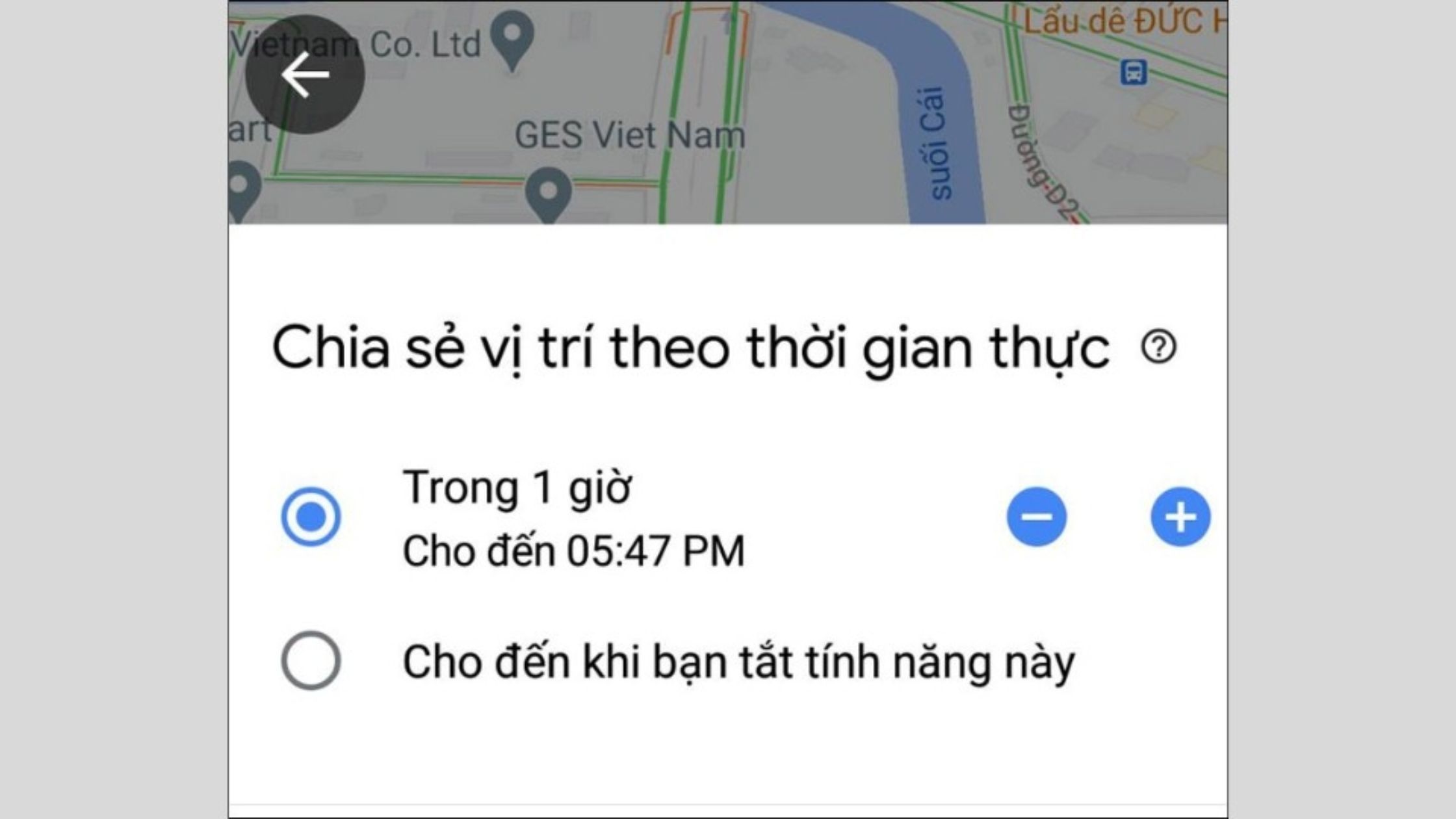 Cách gửi định vị theo thời gian thực bằng ứng dụng Google Maps