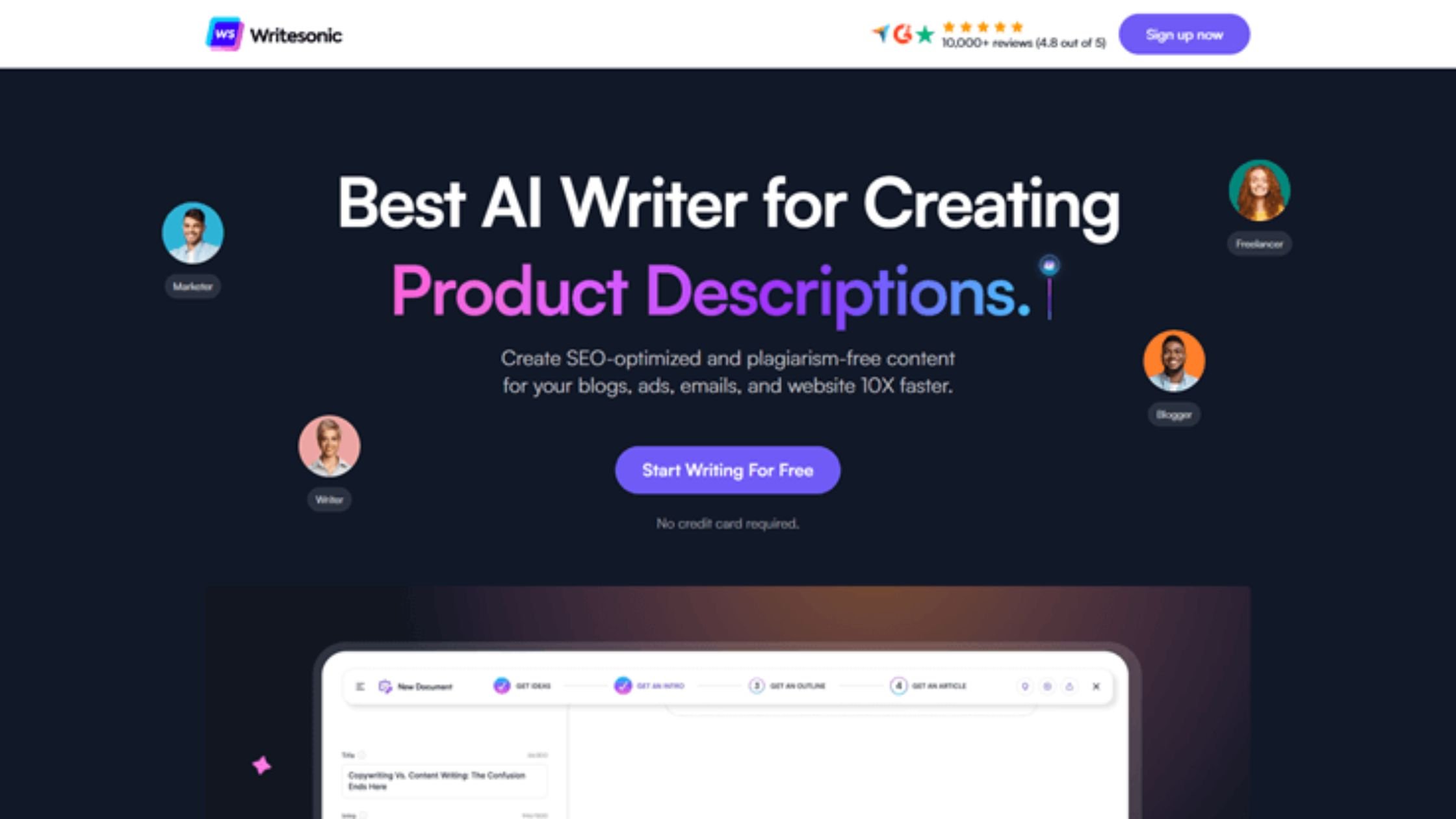 Top 5 AI Writing Tools giúp bạn viết tốt - Writesonic 