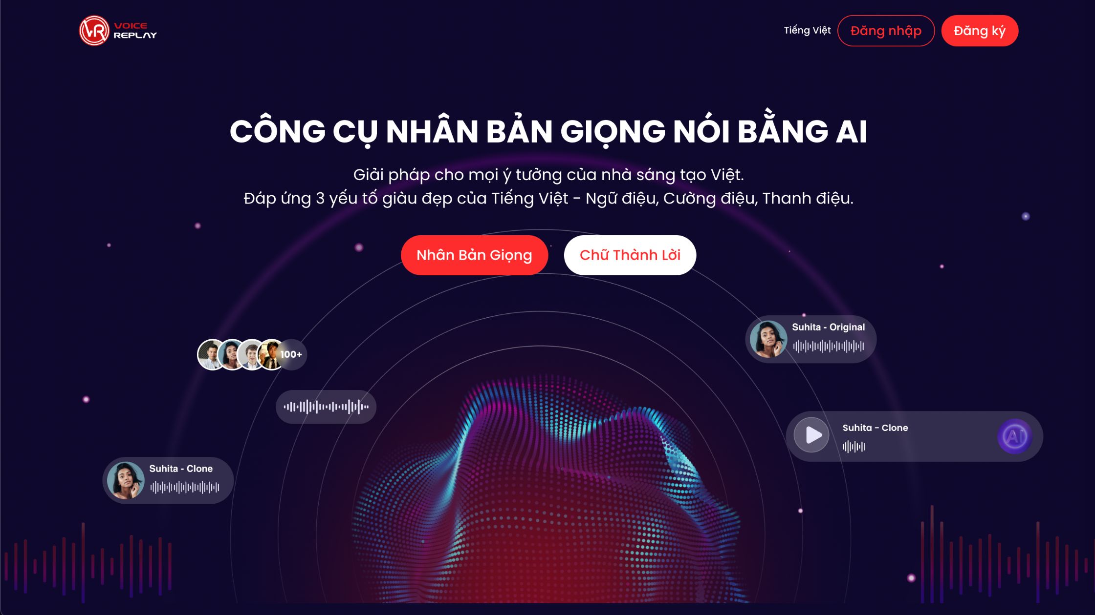 Công cụ AI nhân bản và chuyển đổi văn bản thành giọng nói Voicereplay