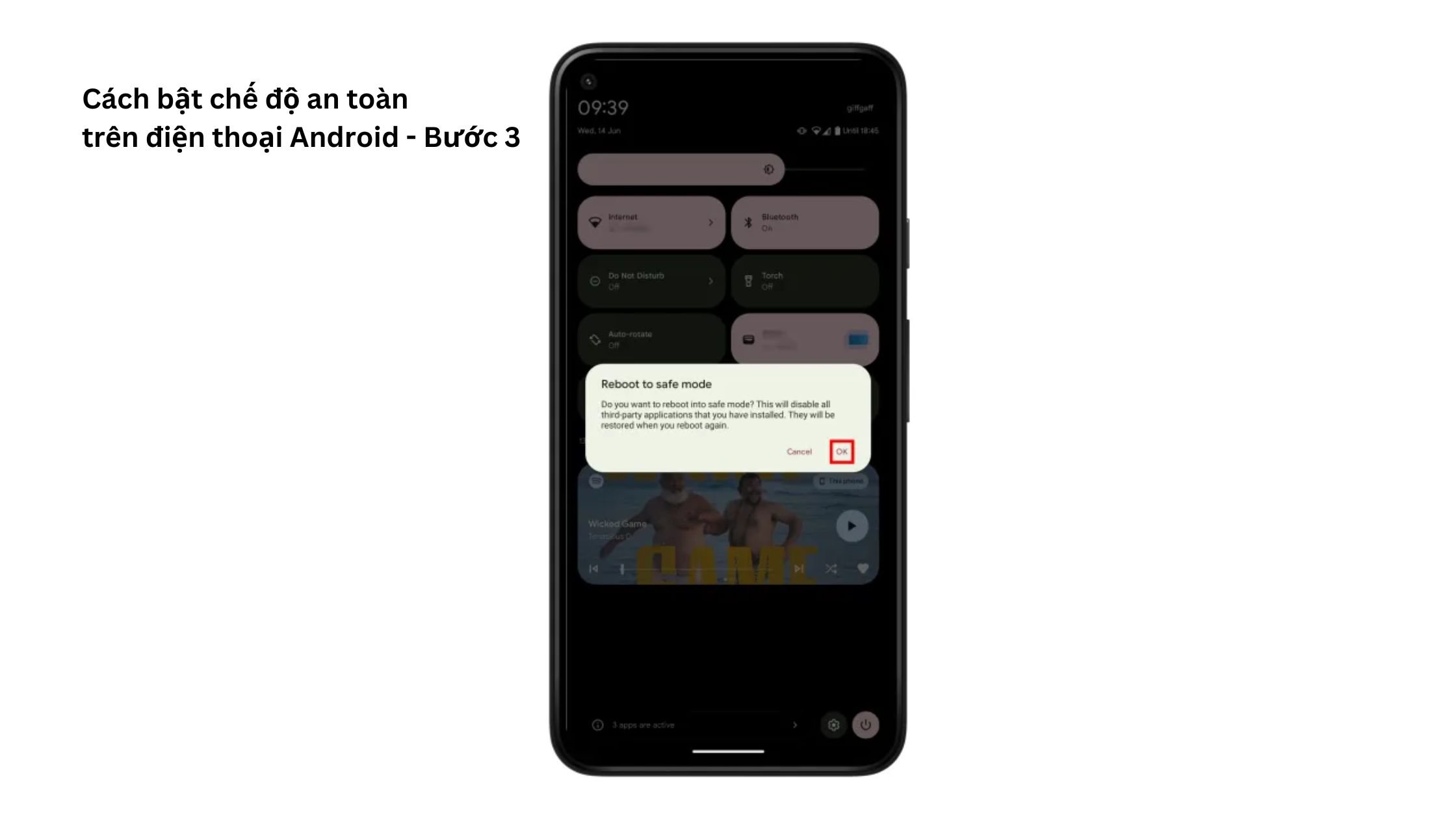 Cách bật chế độ an toàn trên điện thoại Android bước 3 