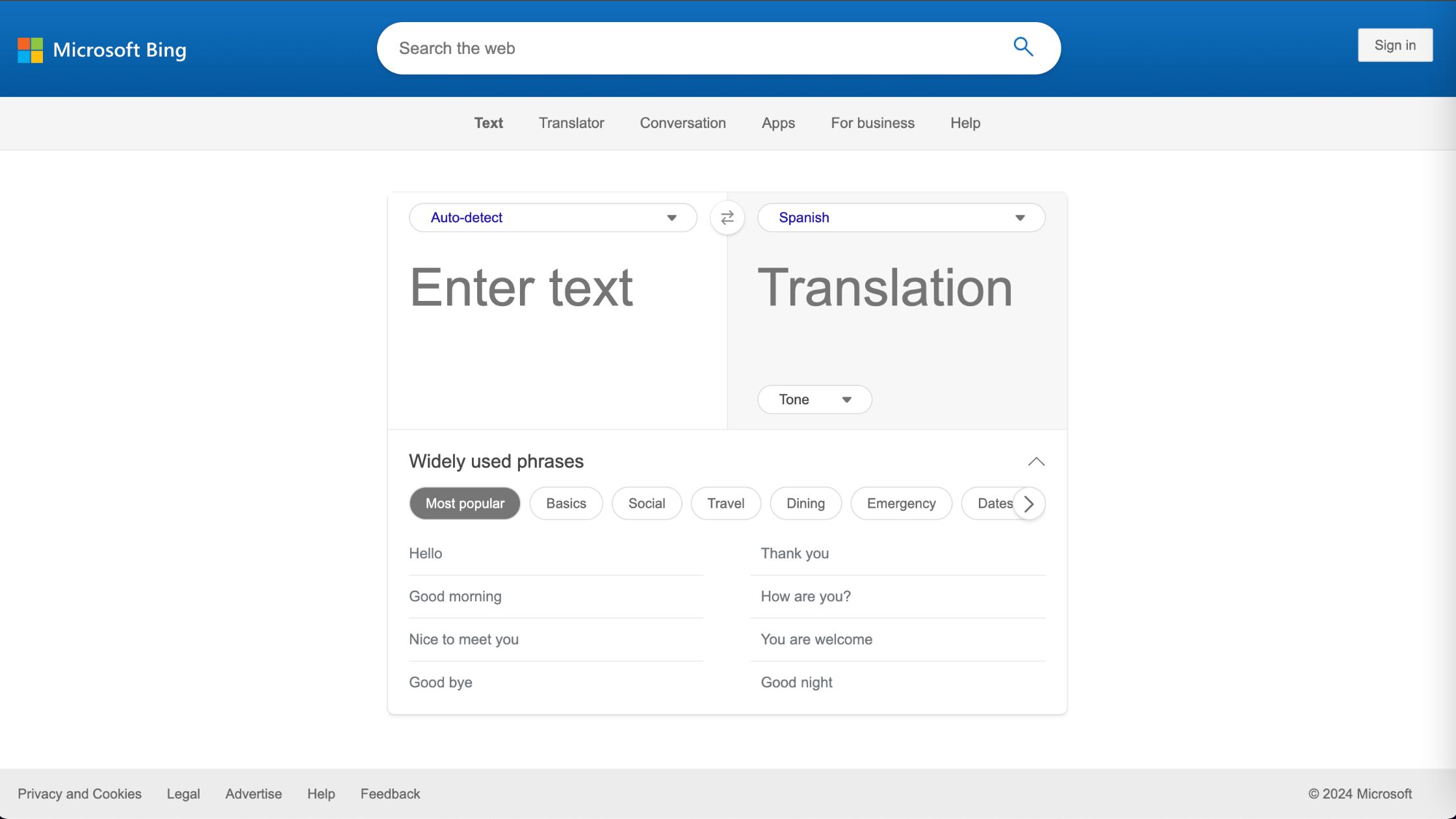 AI Translate Tools Microsoft Bing AI Translator