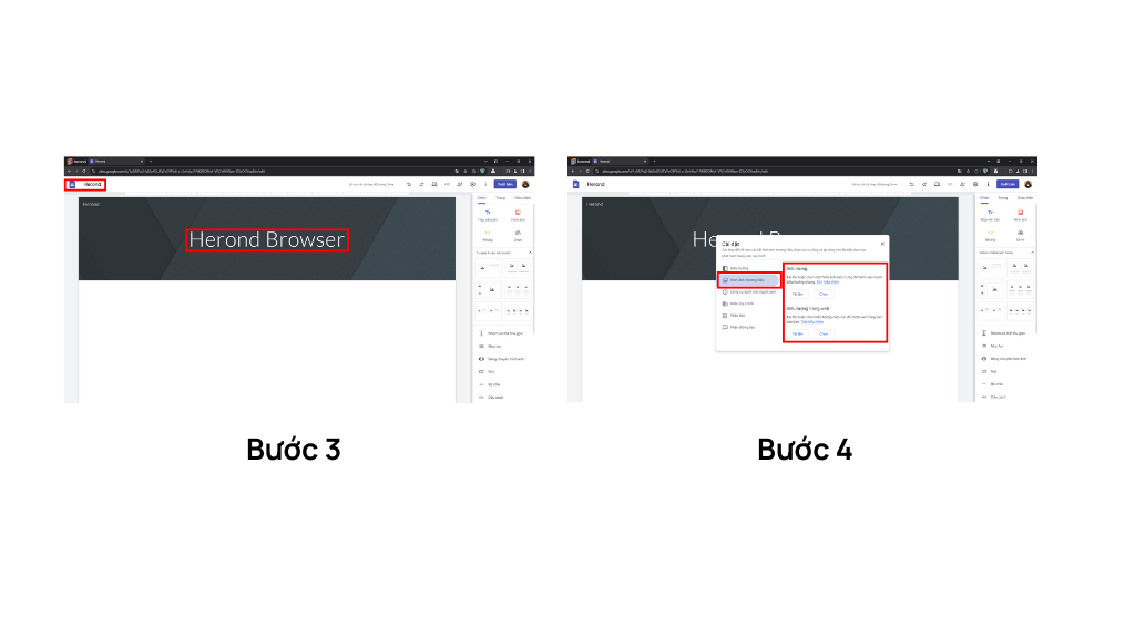 Hướng dẫn cách tạo web miễn phí trên google bằng trình duyệt Herond Browser