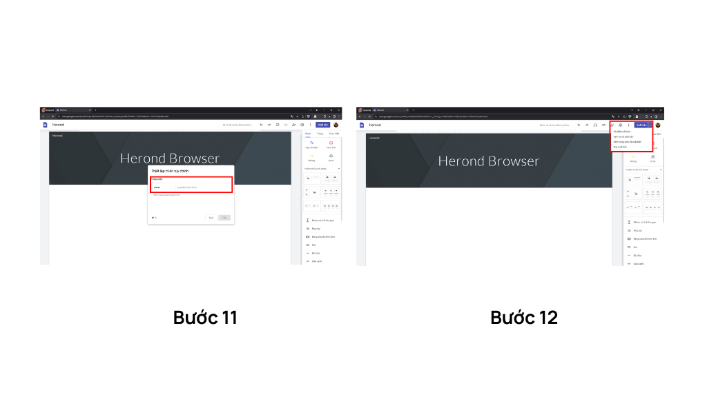 Hướng dẫn cách tạo web miễn phí trên google bằng trình duyệt Herond Browser