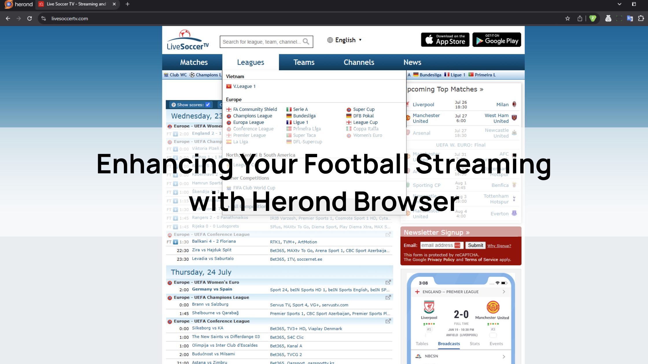 Enhancing Your Football Streaming with Herond Browser