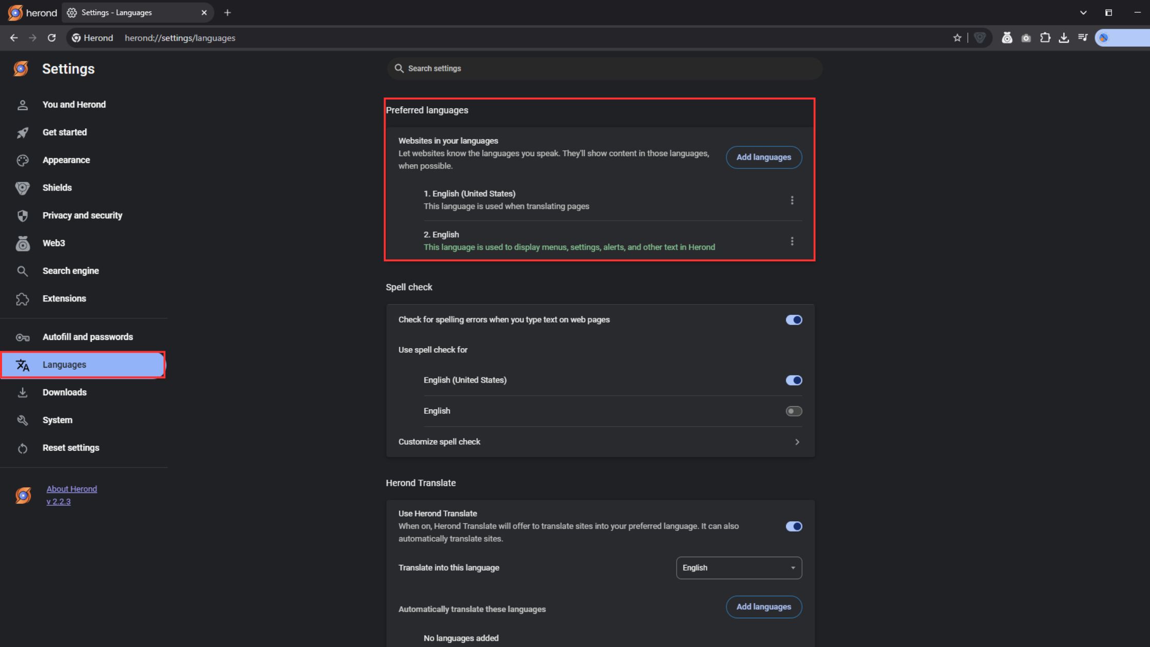 How to Set the Primary Interface Language