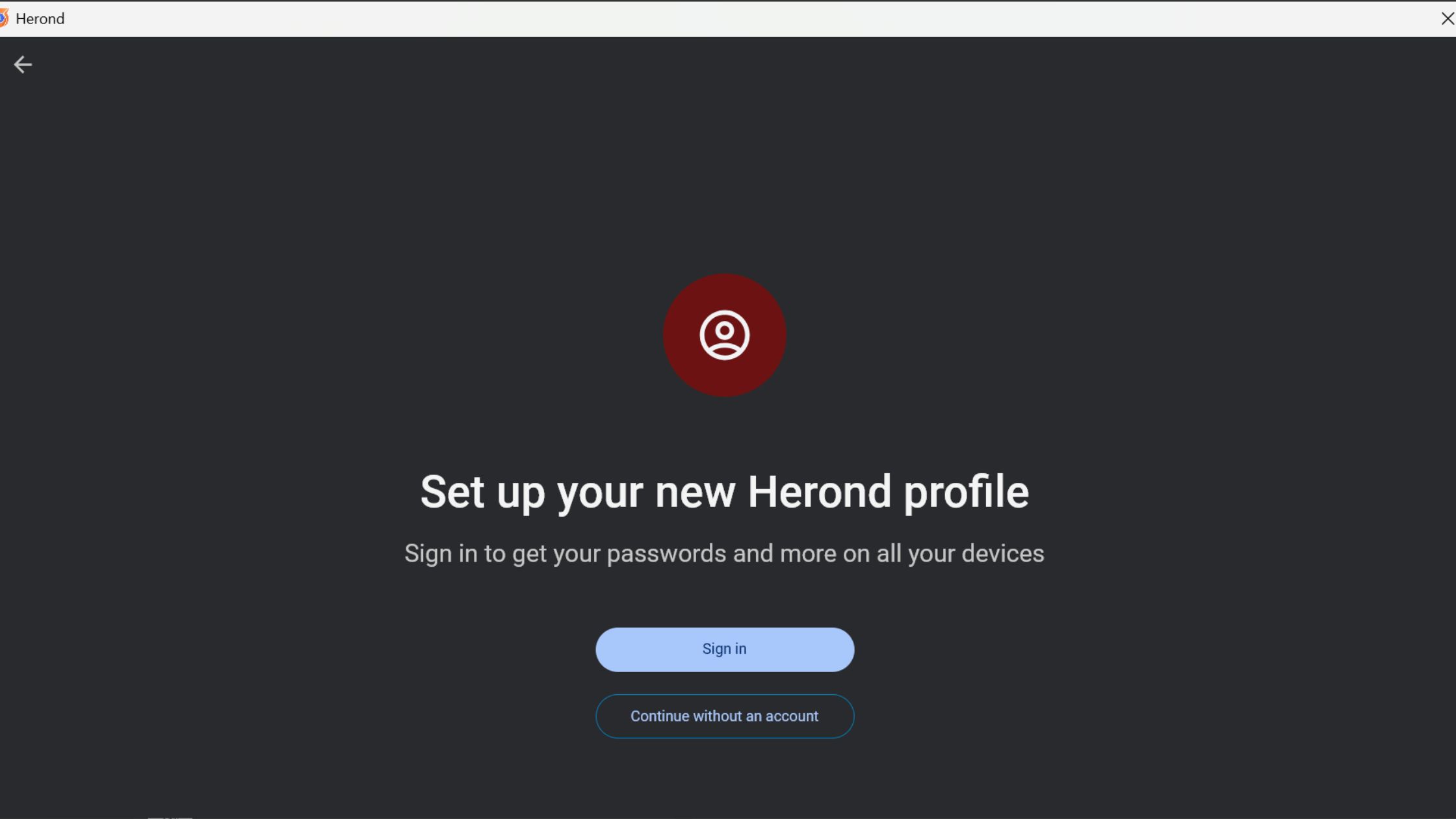 Cách để thêm hồ sơ mới (New Profile) trên Herond Browser