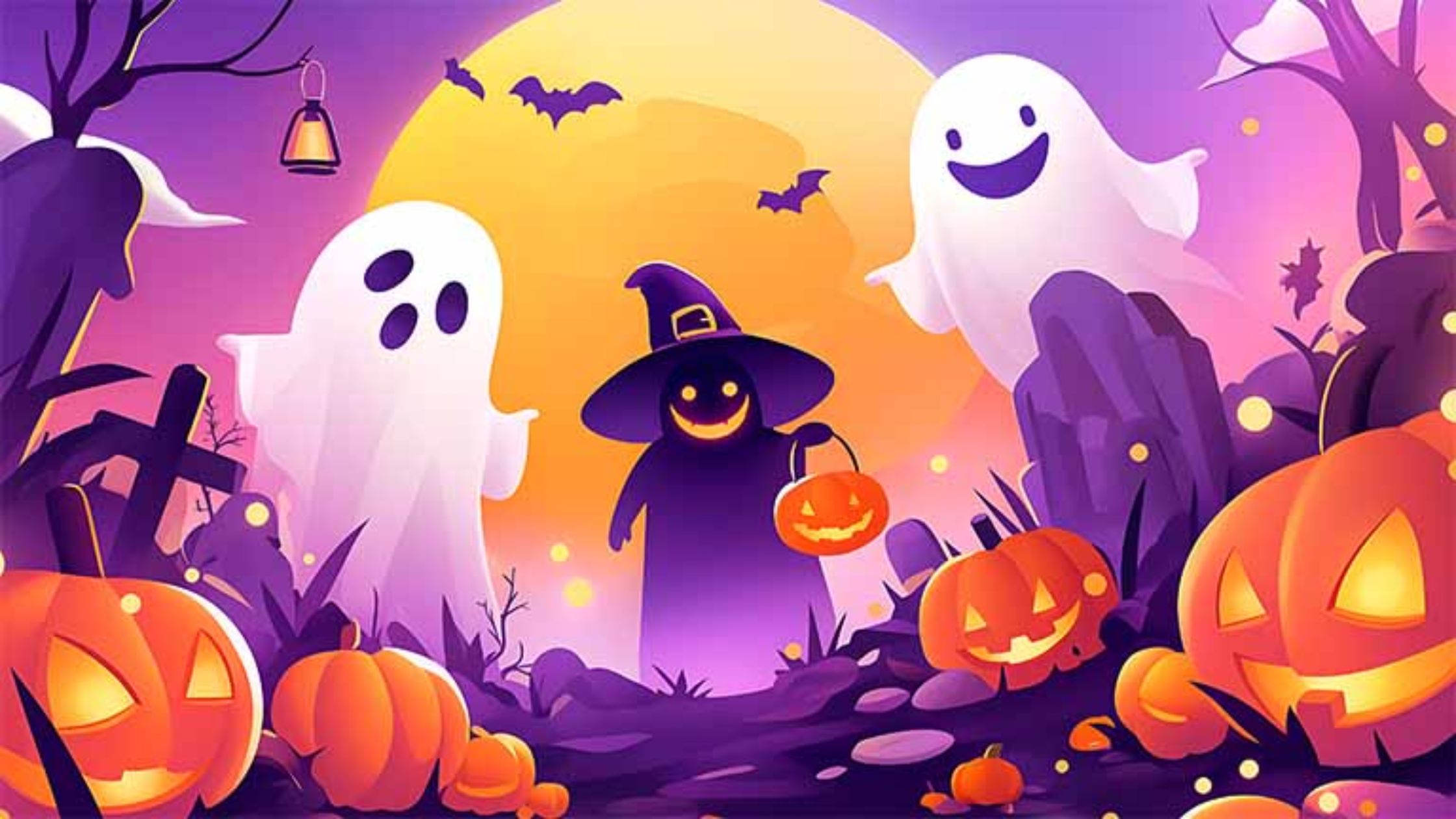 A. Cute Halloween Wallpaper on Mobile (Vertical Focus)