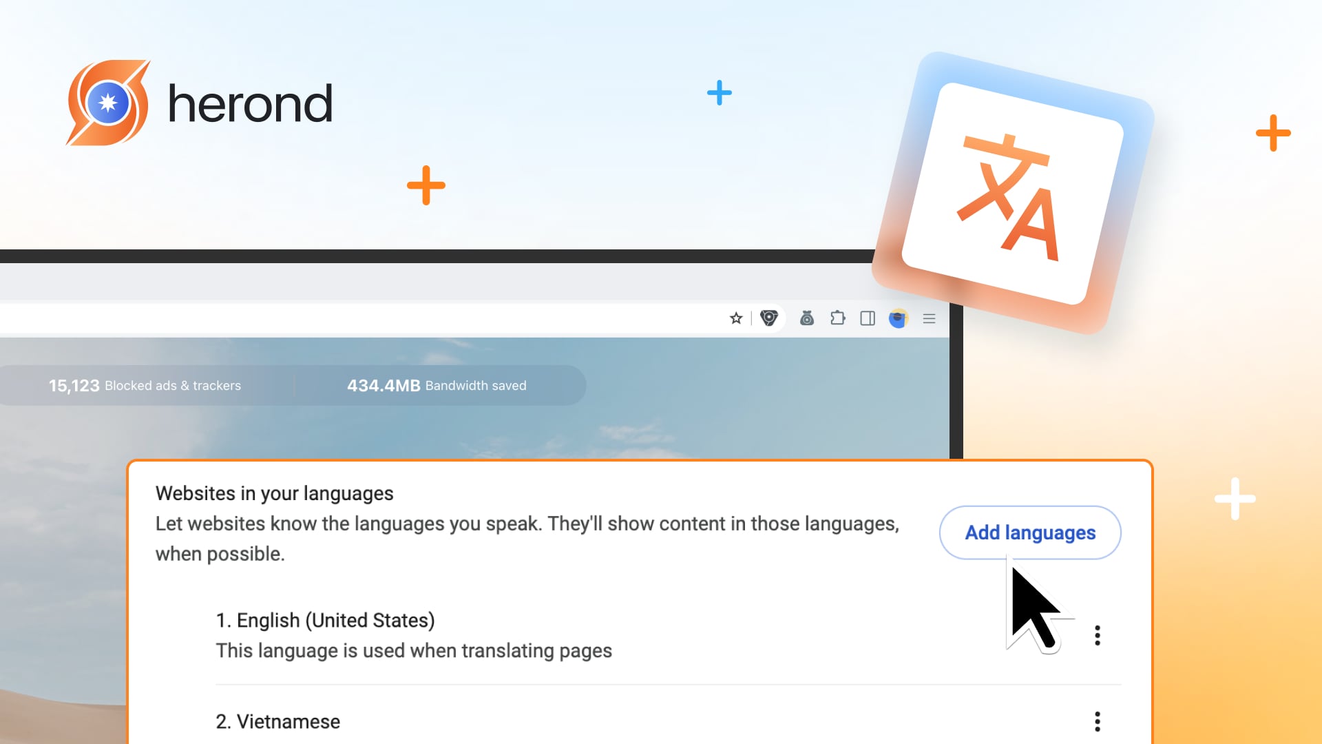 Hướng Dẫn A-Z: Cách Chỉnh Ngôn Ngữ Chính của Giao Diện trên Herond Browser