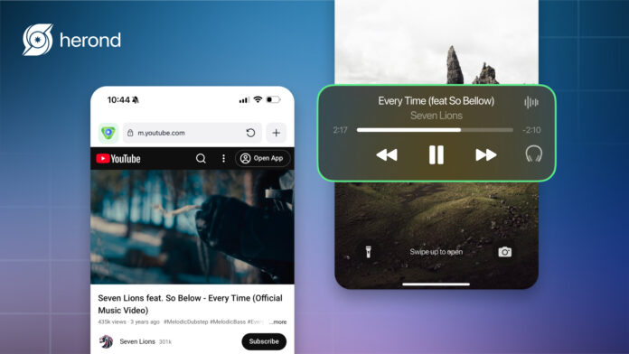 How to turn on background music while browsing Herond Browser