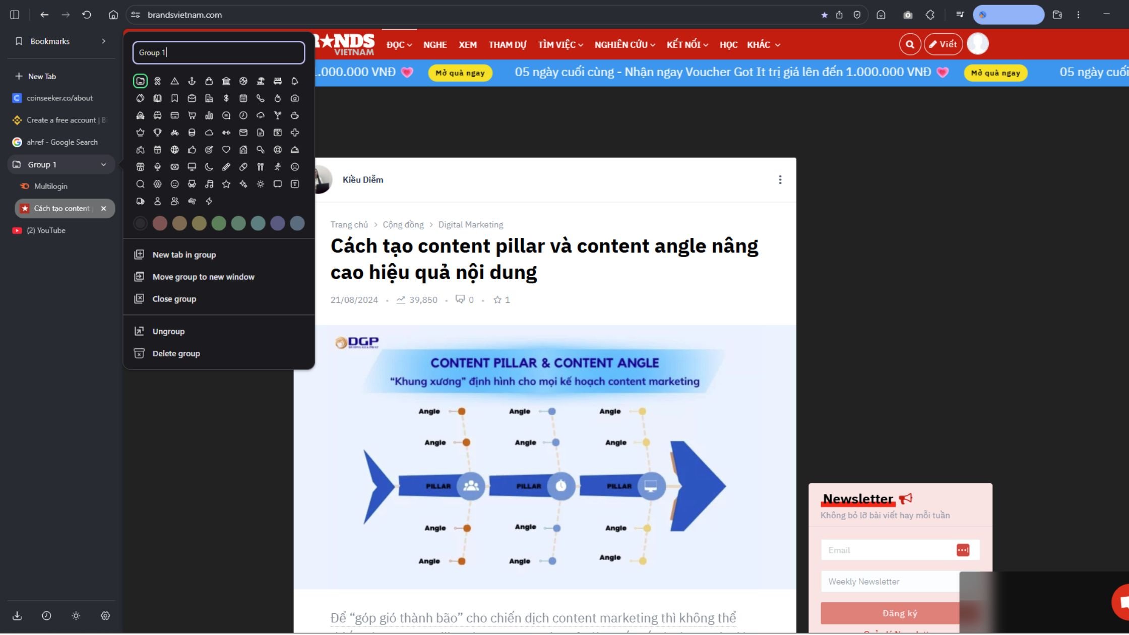 Bước 3: Gắn Icon/Biểu Tượng (Gắn Icon - Tính năng nâng cao)