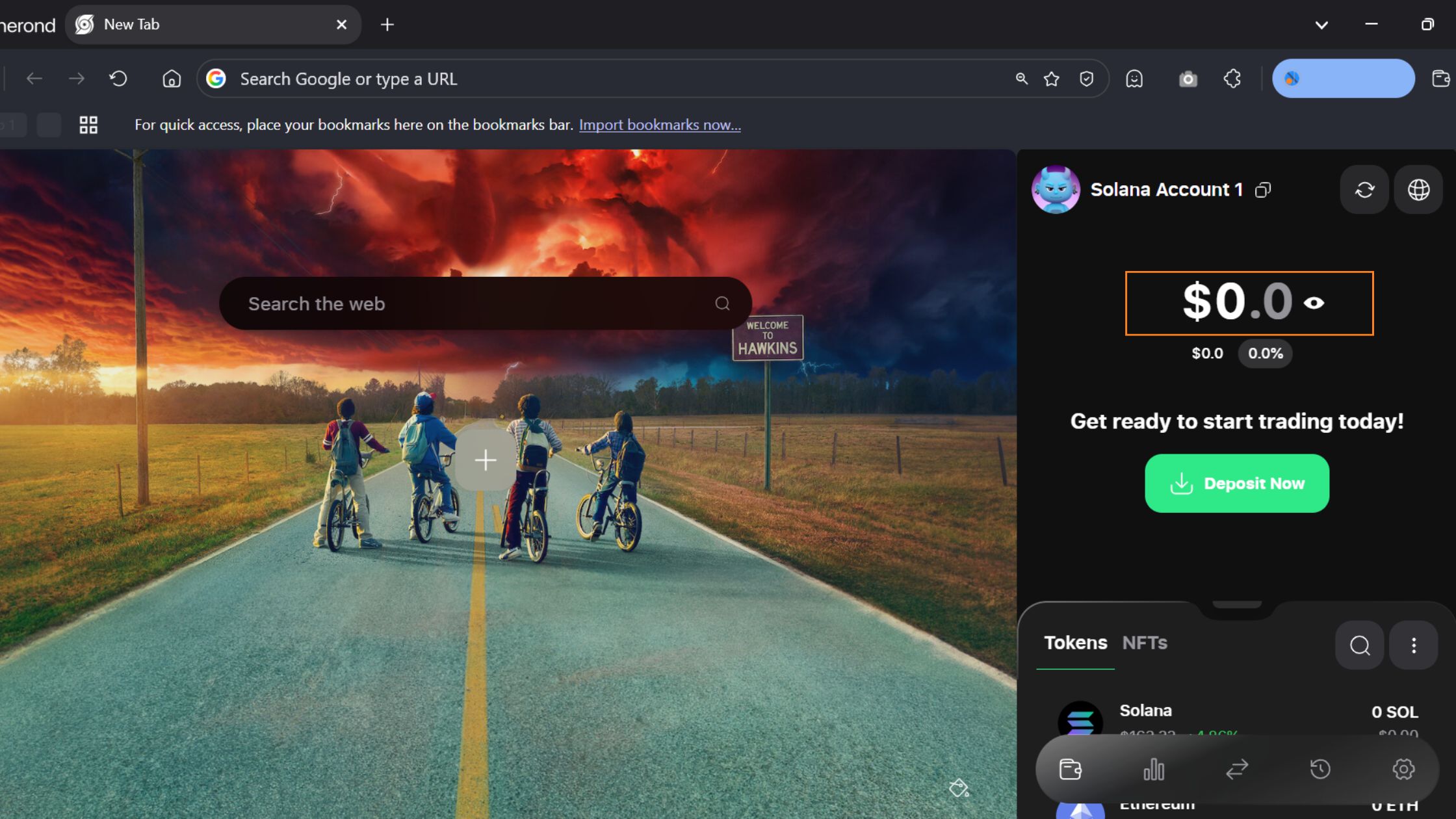 Bước 1: Mở ứng dụng Herond Wallet (hoặc nền tảng cụ thể).