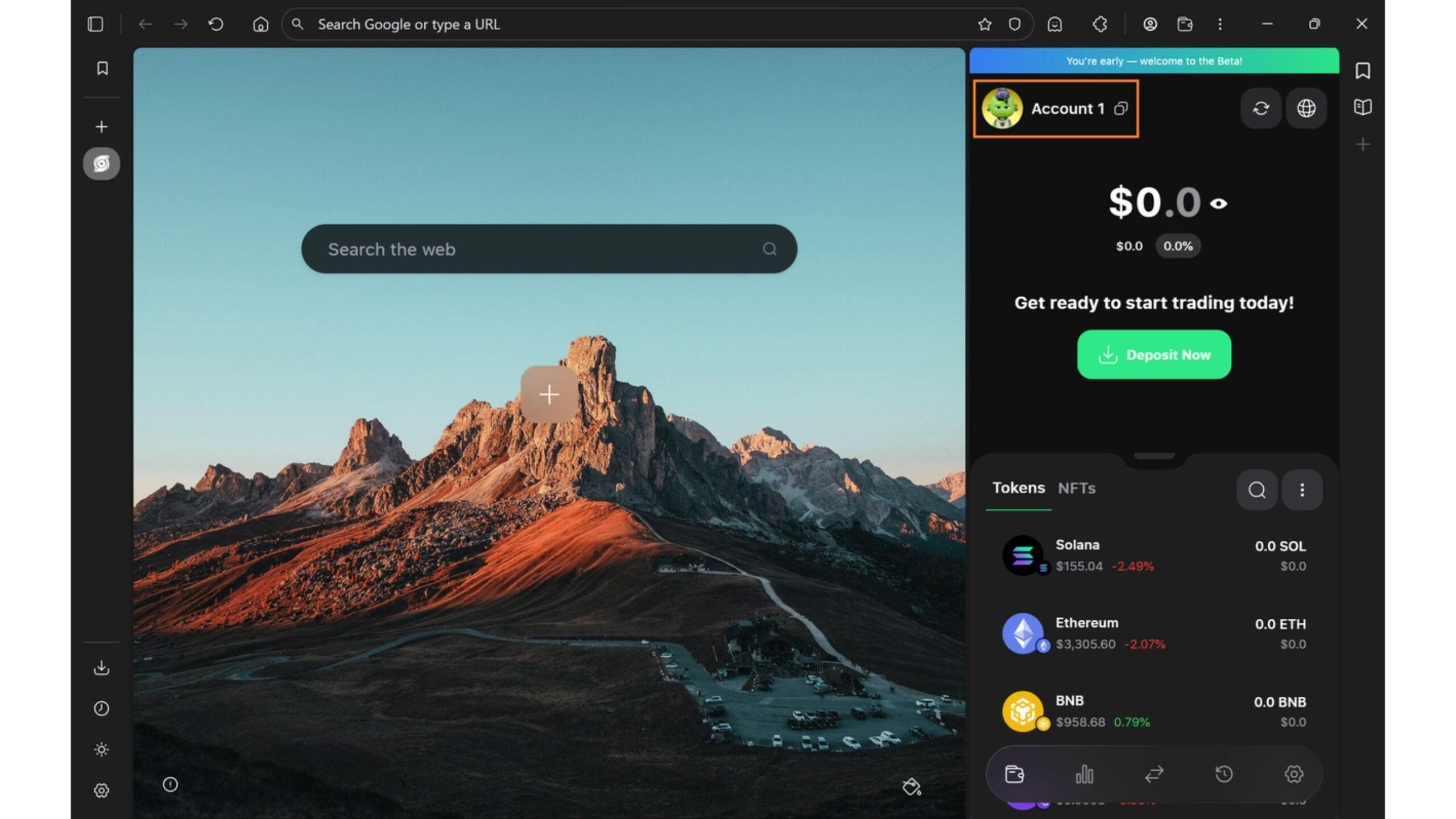 Sau khi đã đăng nhập và Ví Keyless Herond được tạo, để tùy chỉnh avatar và đặt tên ví, hãy bắt đầu bằng cách nhấp vào mục Tài khoản (Account).