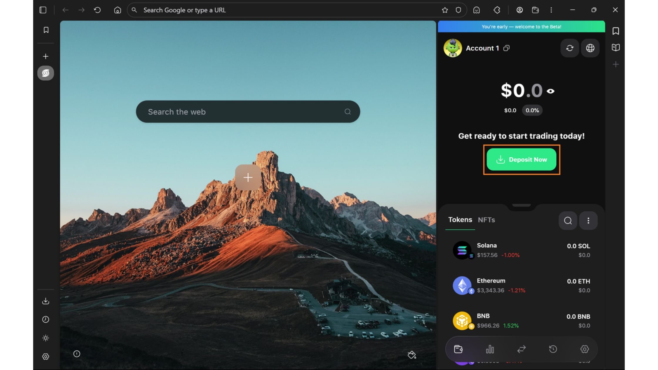 Step 1: Once logged in and your Herond Keyless wallet is created, simply click Deposit Now to kickstart funding your account instantly.