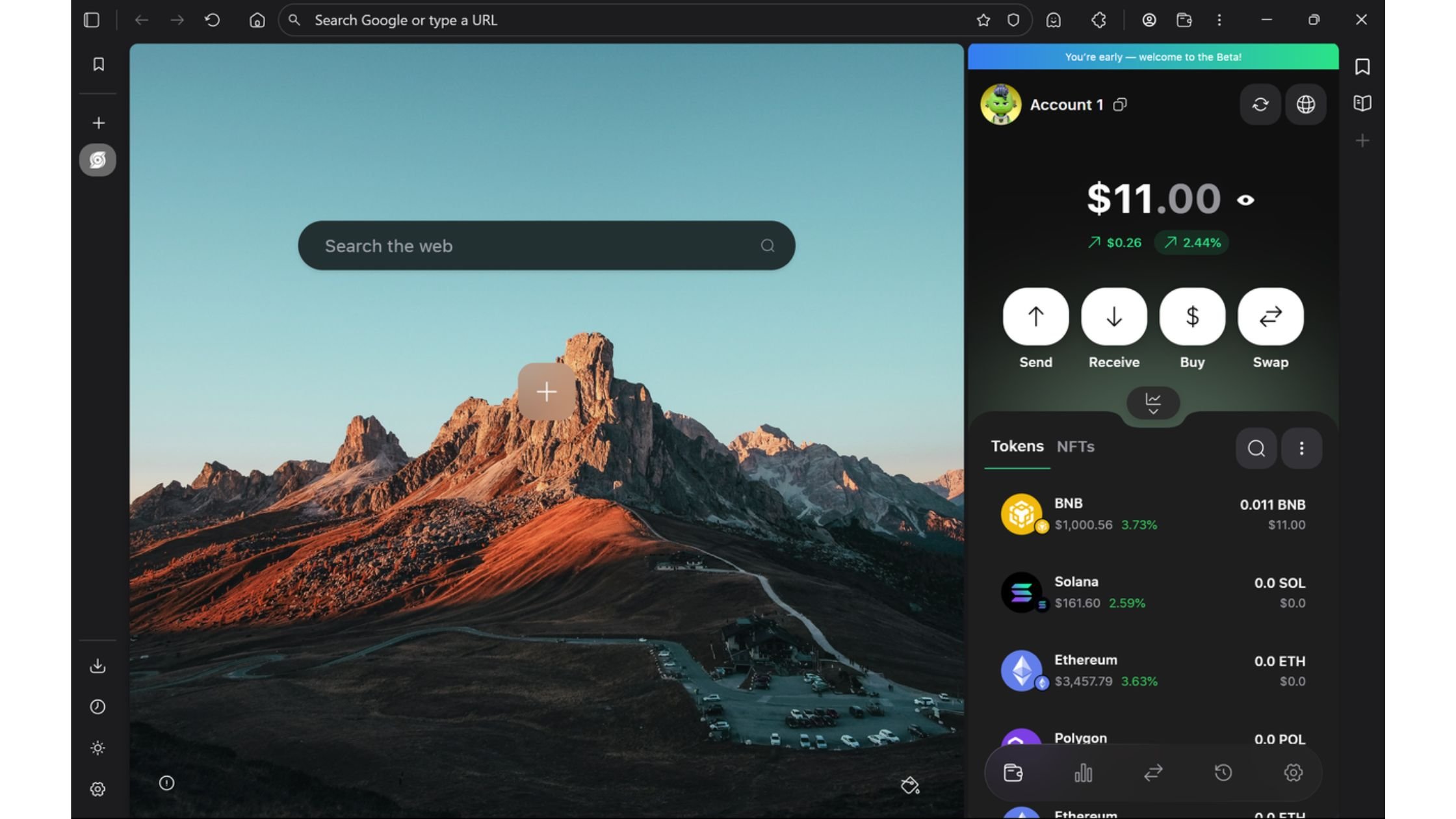 Step 4: Once the transfer is successful, your Herond Keyless wallet instantly displays your total balance in USD value