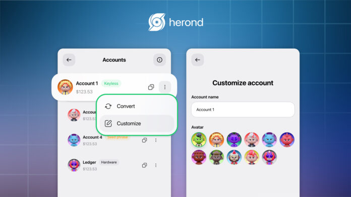 Quick Personalization: Add Name & Avatar to Your Herond Keyless Wallet