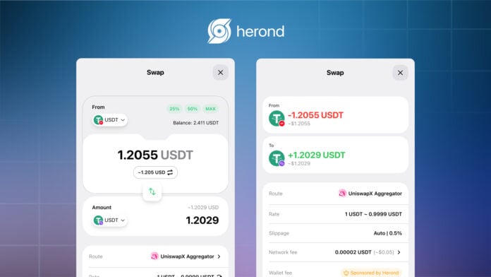 Instant Token Swaps with Herond Keyless Wallet