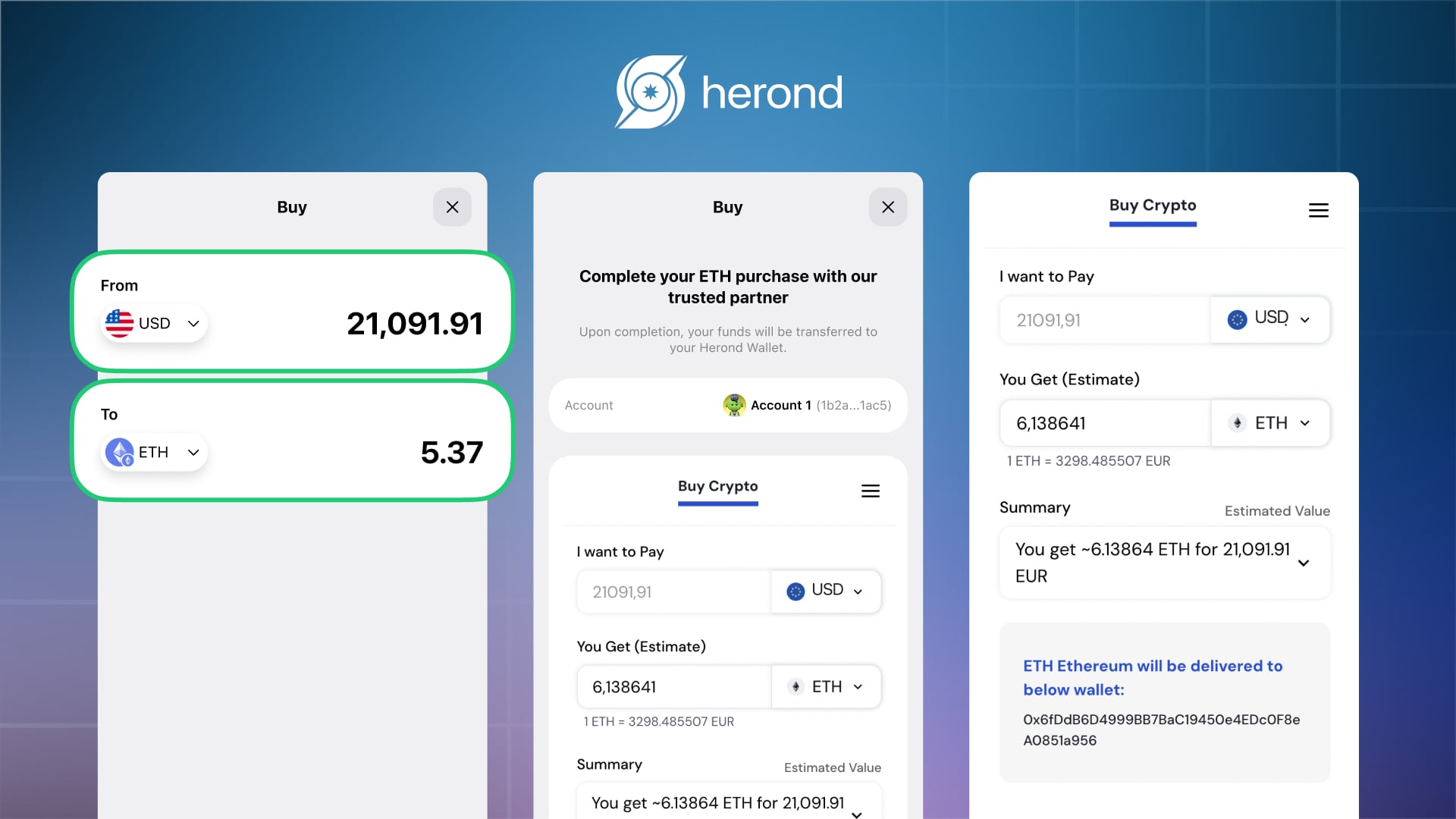 7-Step Guide: Buy Crypto Directly into your Herond Keyless Wallet