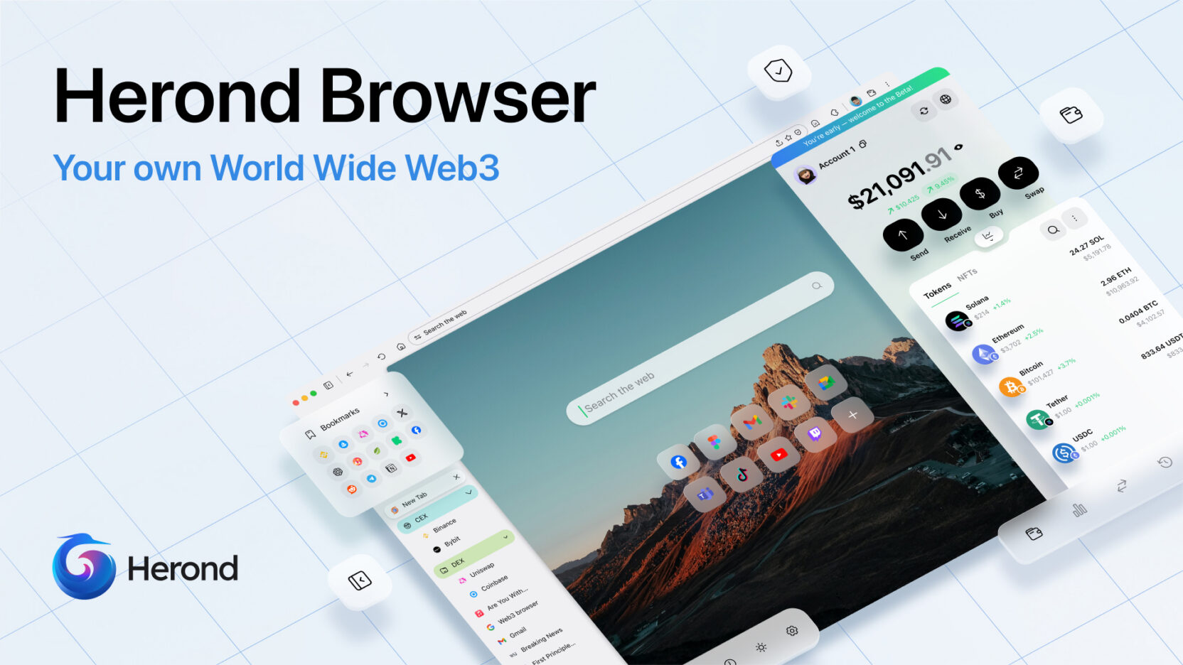 Experience New Herond Browser: Modern Interface, Uniswap Aggregator ...