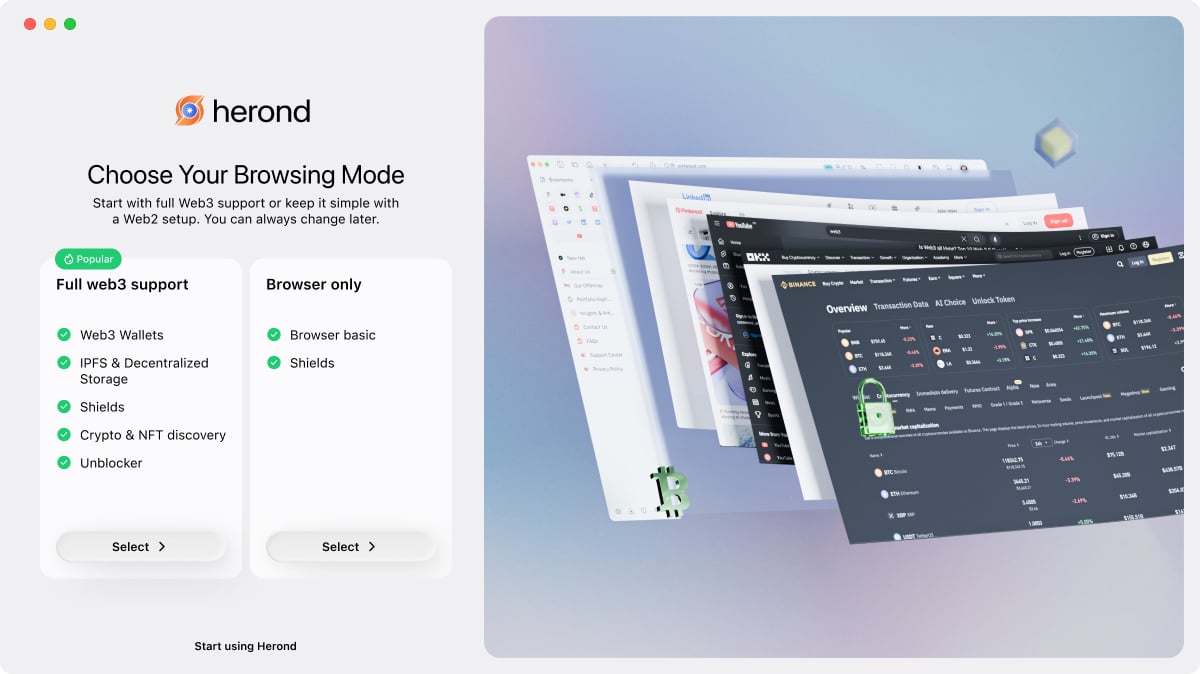 Bước 3: Chọn Chế Độ Duyệt Web Phù hợp với bạn